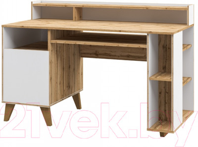 Письменный стол Мебель-Неман Сканди МН-036-25 (дуб вотан/белый)