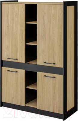 Шкаф Мебель-Неман Стенли МН-037-10 (дуб прованс/черный)