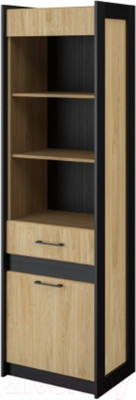 Шкаф с витриной Мебель-Неман Стенли МН-037-12 (дуб прованс/черный)