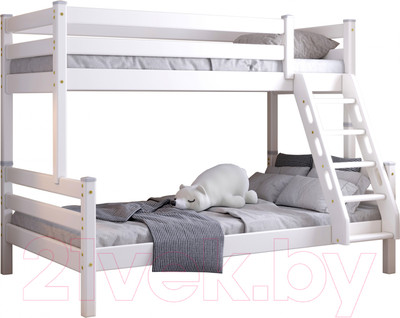 Двухъярусная кровать детская Мебельград Адель (белый)