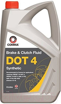 Тормозная жидкость Comma DOT 4 / BF45L (5л)