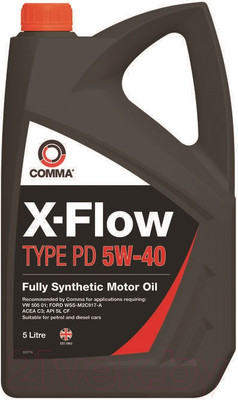 Моторное масло Comma X-Flow Type PD 5W40 / XFPD5L (5л)