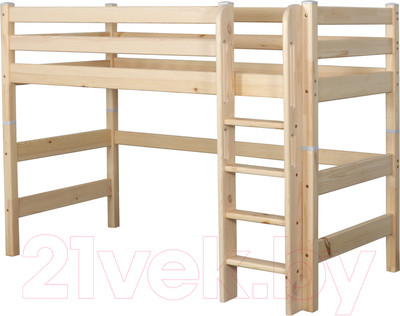 Кровать-чердак детская Мебельград Соня вариант 5 (массив сосны прозрачный лак)