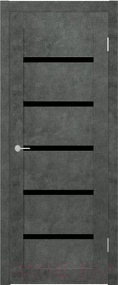 Дверь межкомнатная Stark ST8 ДО 60x200 (бетон темный/черный лак)