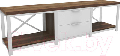 Тумба Hype Mebel Хельга 120x40 (белый/дуб галифакс олово)