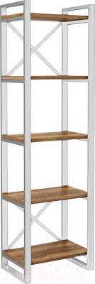 Стеллаж Hype Mebel Стандарт 80x200 (белый/дуб галифакс олово)