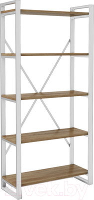 Стеллаж Hype Mebel Стандарт-2 50x170 (белый/дуб галифакс олово)