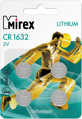 Комплект батареек Mirex CR1632 3V / CR1632-E4 (4шт)