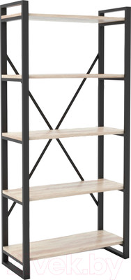 Стеллаж Hype Mebel Стандарт-2 50x200 (черный/древесина белая)