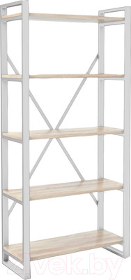 Стеллаж Hype Mebel Стандарт-2 80x200 (белый/древесина белая)