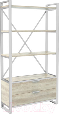 Стеллаж Hype Mebel Стандарт Люкс 80x200 (белый/древесина белая)