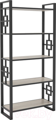 Стеллаж Hype Mebel Квадро 80x170 (черный/дуб галифакс натуральный)