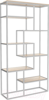 Стеллаж Hype Mebel Квадро 50x200 (белый/древесина белая)