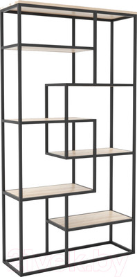 Стеллаж Hype Mebel Зиг-Заг-2 120x200 (черный/древесина белая)