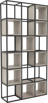 Стеллаж Hype Mebel Грос 105x210 (черный/дуб галифакс натуральный)