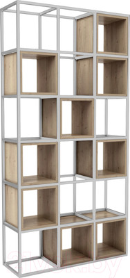 Стеллаж Hype Mebel Грос 105x210 (белый/дуб галифакс натуральный)