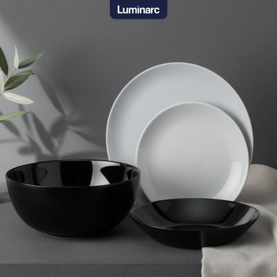 Набор столовой посуды Luminarc Diwali / P4358 (19шт, черный/серый)