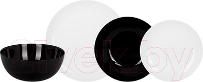 Набор столовой посуды Luminarc Diwali / P4358 (19шт, черный/серый)