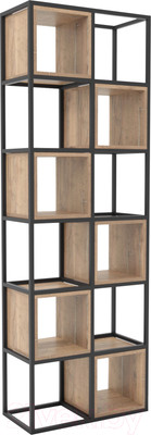 Стеллаж Hype Mebel Грос-2 70x175 (черный/дуб галифакс натуральный)