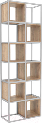 Стеллаж Hype Mebel Грос-2 70x175 (белый/дуб галифакс натуральный)