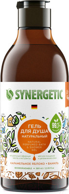 Гель для душа Synergetic Натуральный Биоразлагаемый Карамельное яблоко и ваниль (380мл)