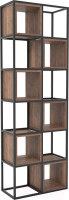 Стеллаж Hype Mebel Грос-2 70x210 (черный/дуб галифакс олово)