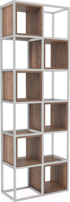 Стеллаж Hype Mebel Грос-2 70x210 (белый/дуб галифакс олово)