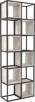 Стеллаж Hype Mebel Грос-2 70x210 (черный/древесина белая)