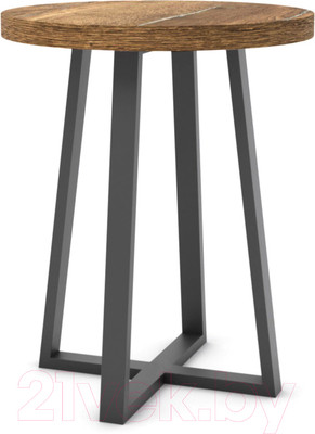 Журнальный столик Hype Mebel Челси 40x40 (черный/дуб галифакс олово)