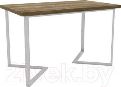 Обеденный стол Hype Mebel Дельта 125x75 (белый/дуб галифакс олово)