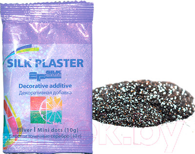 Блестки для жидких обоев Silk Plaster Точка мини (10гр, серебристый)