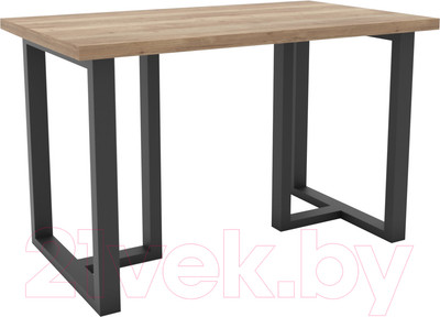 Обеденный стол Hype Mebel Триног 110x70 (черный/дуб галифакс натуральный)