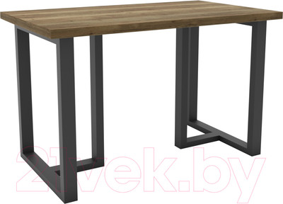 Обеденный стол Hype Mebel Триног 110x70 (черный/дуб галифакс олово)