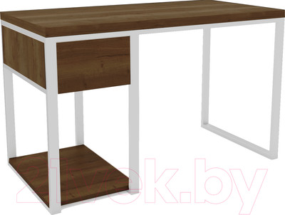 Письменный стол Hype Mebel Дэск 120x60 (белый/дуб галифакс олово)