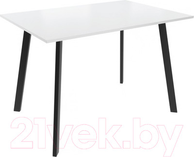 Обеденный стол Listvig Слим 2 110x70 (белый/черный)