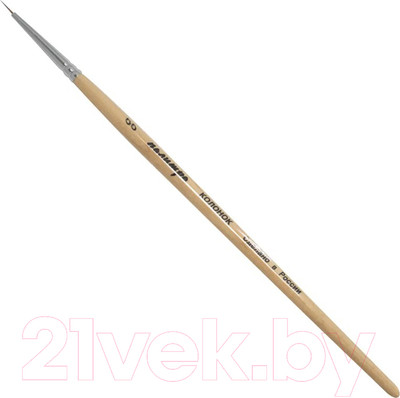 Кисть для рисования ПАЛИТРА Колонок круглая 00 / пЖК1-00.50Б