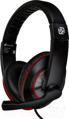 Наушники-гарнитура Оклик HS-L390G Dragon (черный/красный)