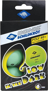 Набор мячей для настольного тенниса Donic Schildkrot Glow In The Dark (6шт)