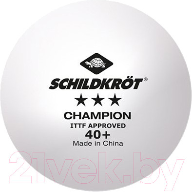 Набор мячей для настольного тенниса Donic Schildkrot 3 Champion ITTF (3шт, белый)
