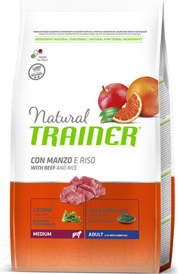 Сухой корм для собак Trainer Для средних пород с говядиной и рисом (12кг)