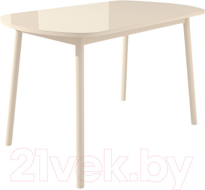 Обеденный стол Импэкс Leset Мидел Мини (металл кремовый/стекло кремовое)