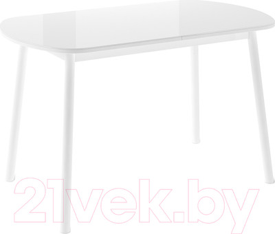 Обеденный стол Импэкс Leset Мидел Мини (металл белый/стекло белое)