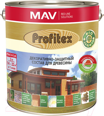 Защитно-декоративный состав MAV Profitex (1л, мореный дуб)
