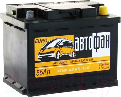 Автомобильный аккумулятор Автофан 6СТ-55 Евро (55 А/ч)