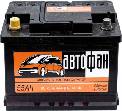 Автомобильный аккумулятор Автофан 6СТ-55 (55 А/ч)