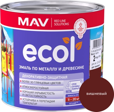 Эмаль MAV Ecol ПФ-115 (2кг, вишневый)