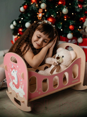 Аксессуар для пупса Woody Кроватка-качалка. Единорог / 02758