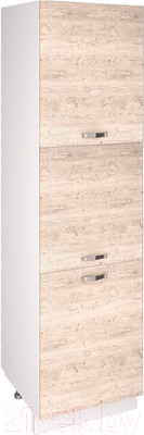 Шкаф-пенал кухонный Anrex Alesia 3D/60-F1 (серый/сосна винтаж)