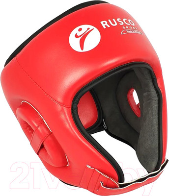 Боксерский шлем RuscoSport С усилением (L, красный)