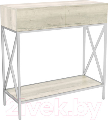 Консольный столик Hype Mebel Лесс 80x40 (белый/древесина белая)